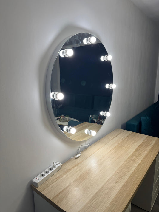 Oglindă LED pentru machiaj & dressing – Gama Hollywood-Rotunde