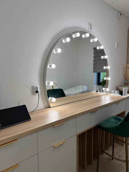 Oglindă LED pentru machiaj & dressing – Gama Hollywood-Semi-rotunde